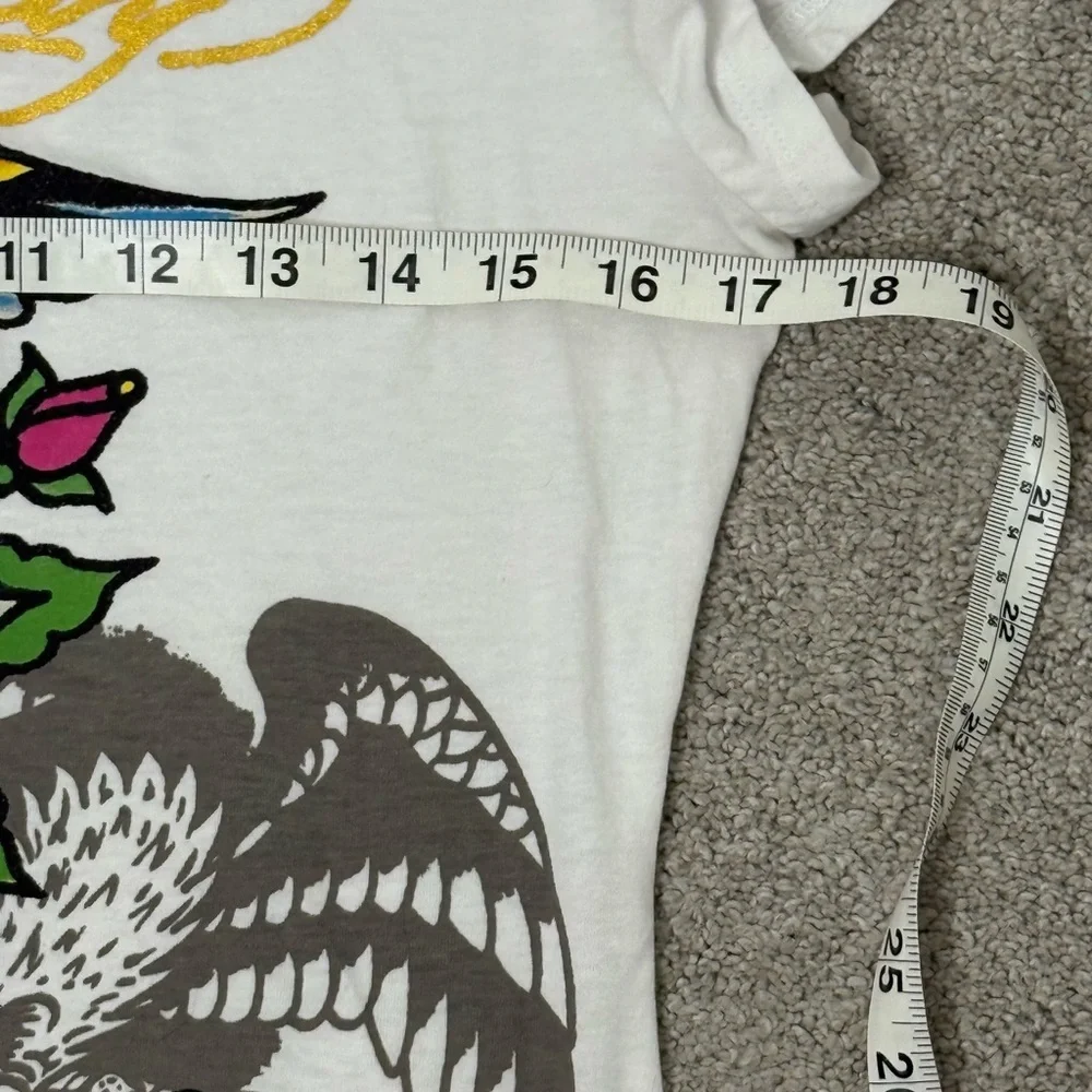 Ed Hardy Vintage Women's White Graphic Mini Dress y2k - Picture 8 of 9